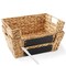 Casafield Set of 2 Water Hyacinth Seagrass Pantry Baskets with Handles, Chalkboard Labels, and Marker, Wide Woven Storage Bin Organizers for Kitchen